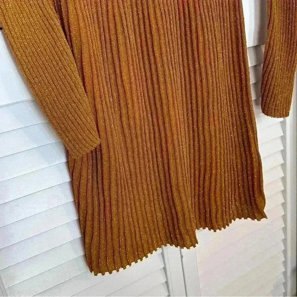 & Other Stories Autumn Fall Gold Glitter Ribbed Dress | Gold Brown Orange | SZ S - Picture 7 of 12